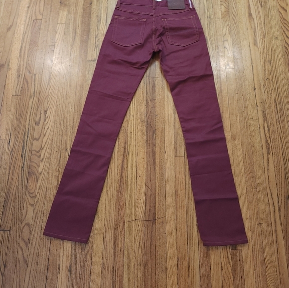 Gustin 594 Selvedge Twill Oxblood Denim Button Fly Skinny Jeans Size  27 × 34 - Picture 5 of 10